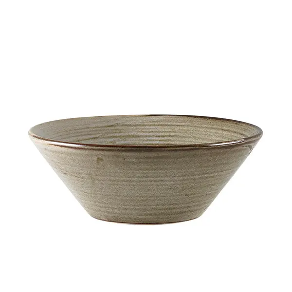Charcoal Grey Terra Porcelain Conical Bowls – 16 Cm Diameter, Pack Of 6 1