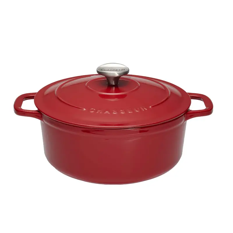 Chasseur 28Cm Red Round Dutch Oven – Enameled Cast Iron 1