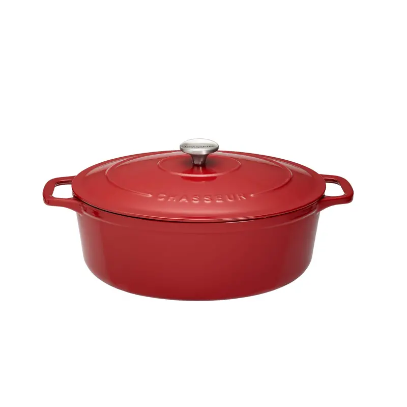 Chasseur 29Cm Red Oval Dutch Oven – Enameled Cast Iron 1