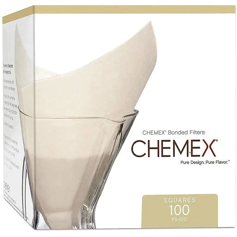 Chemex Pre-Folded Square Coffee Filters – Natural Brown, Pack Of 100 1