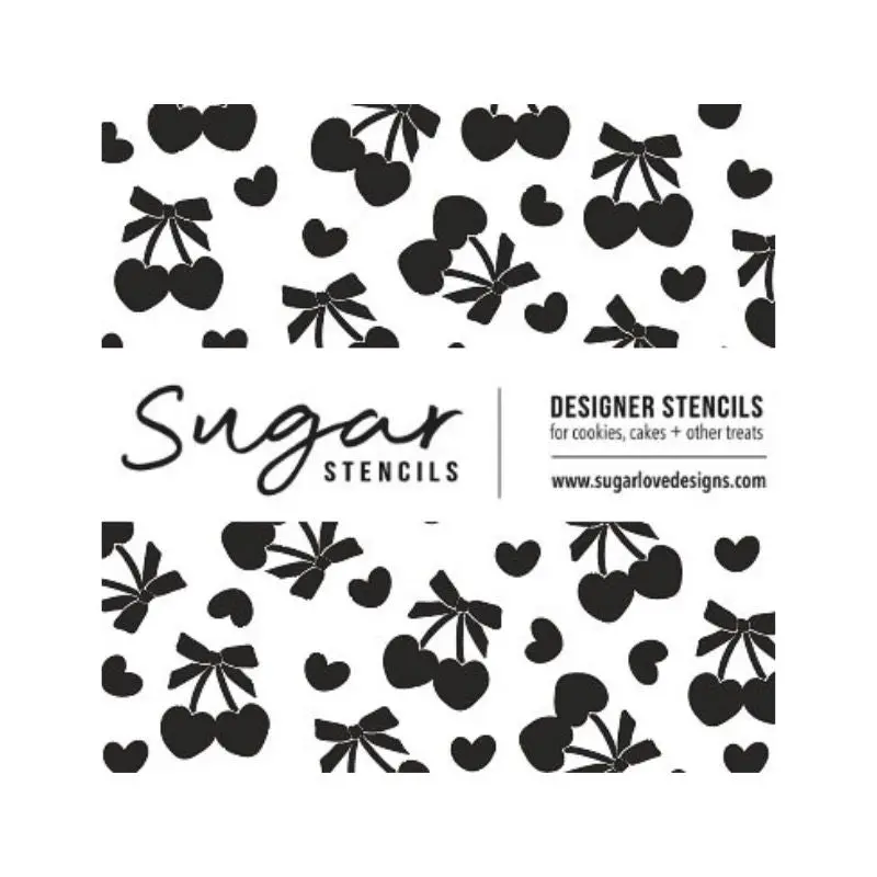 Cherries And Ribbon Design Stencil For Sweet Treats 1