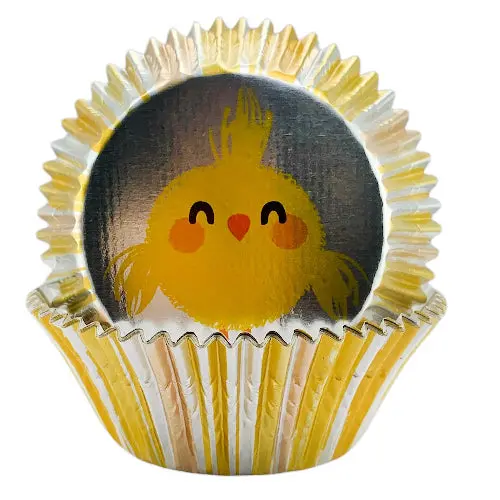 Chick-Printed Foil Cupcake Liners (Standard Size) 1