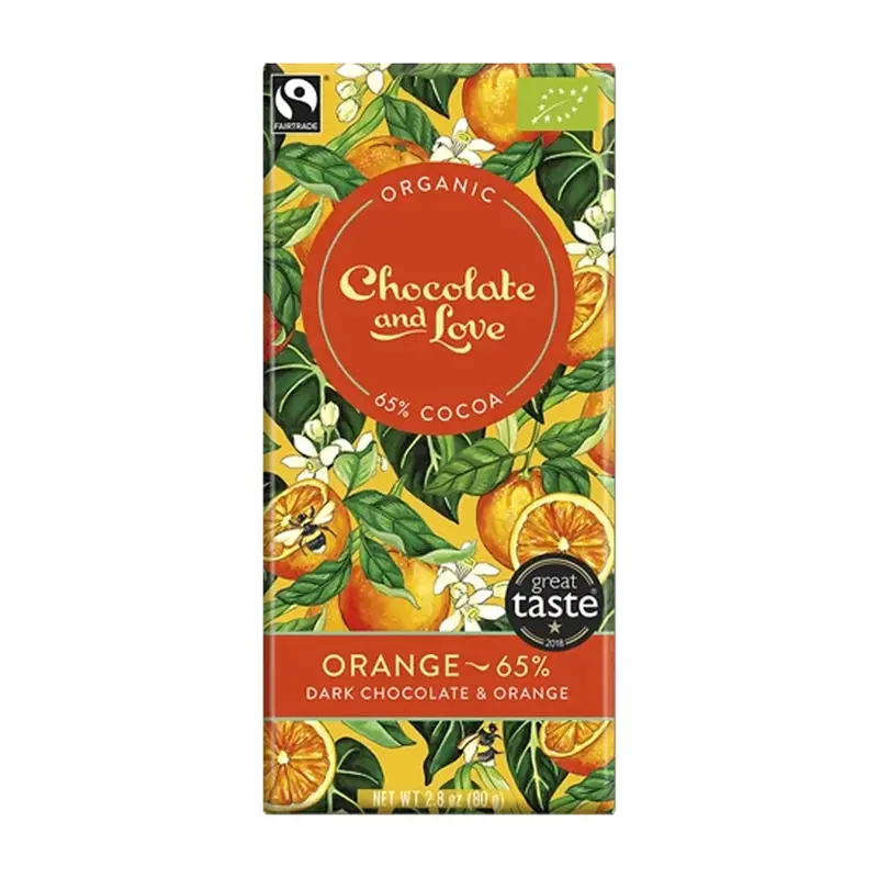 Chocolate & Love Dark Chocolate With Orange Zest Bar – 14-Pack (80G Each) 1