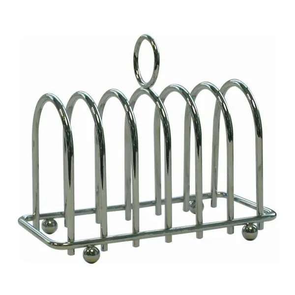 Chrome 6-Slice Horseshoe Toast Rack – Space-Saving Breakfast Accessory 1