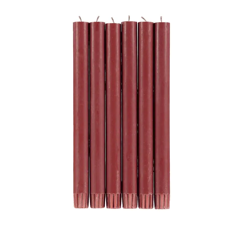 Classic Red Dinner Candles – Elegant Set Of 6 Taper Candles 1