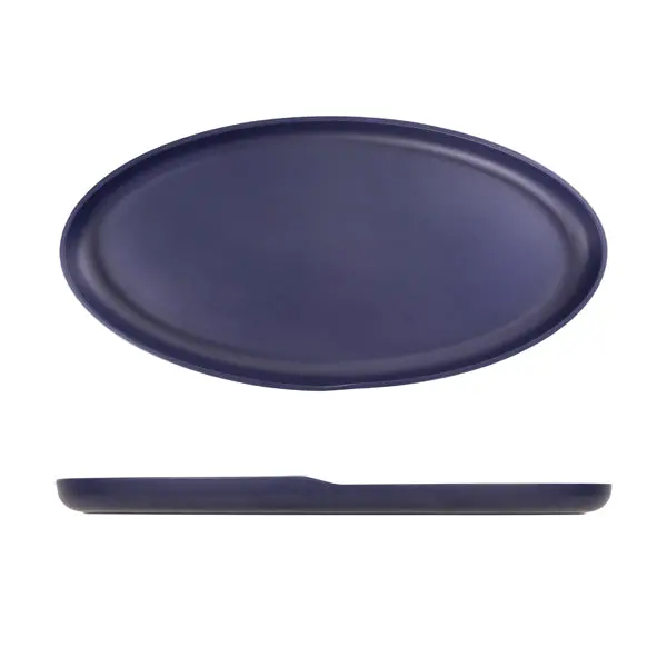 Copenhagen Denim Blue Oval Melamine Tray – 55 × 27.5 Cm, 1 Per Case 1