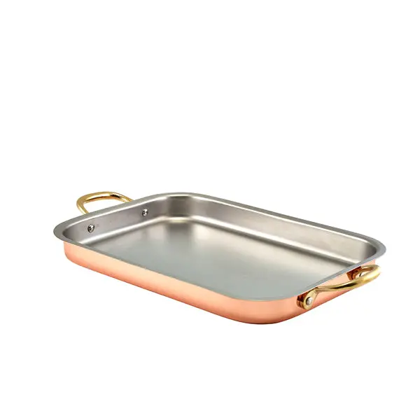 Copper-Plated Deep Tray – 33 × 23.5Cm Genware Metallic Serving Tray (3-Pack) 1
