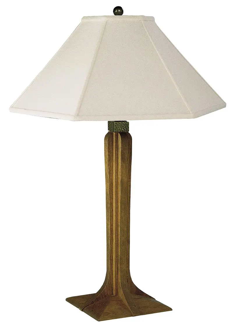 Corbel-Base Linen Table Lamp – Transitional Bedroom Lighting 1