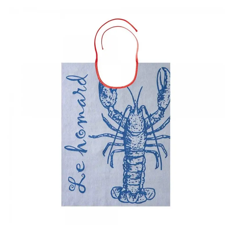 Coucke Blue Lobster Seafood Bib – Jacquard Cotton Apron Style 1