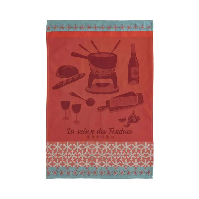 Coucke Jacquard Cotton Tea Towel – Fondue Theme 1