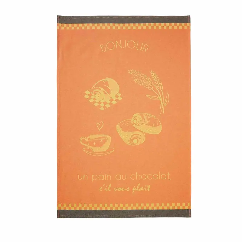 Coucke Jacquard Cotton Tea Towel – Pain Au Chocolat Illustration 1