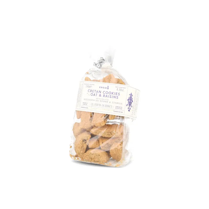 Cretan Oat & Raisin Bites – Ergon Originals, 240G Pack 1