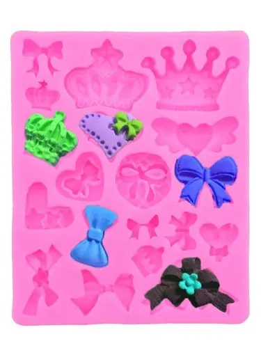Crown, Bow, And Heart Silicone Baking Mold 1