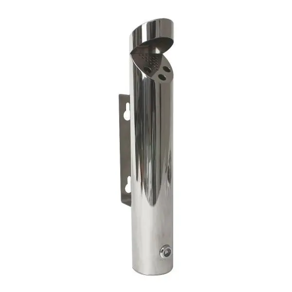 Cylindrical Stainless Steel Wall-Mounted Ashtray – 46 Cm × 7.5 Cm 1