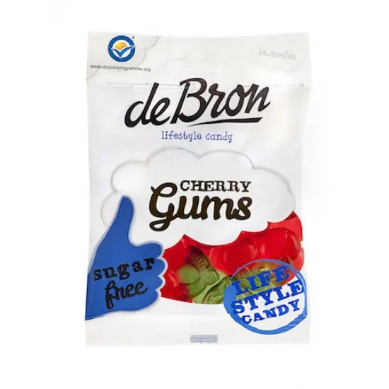 De Bron Cherry Flavoured Gums – Natural Fruit Chew, 12 Bags × 90G 1