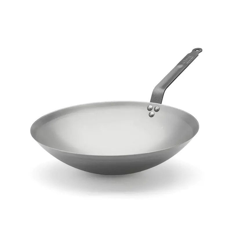 De Buyer Carbone Plus 35Cm Carbon Steel Round-Bottom Wok 1