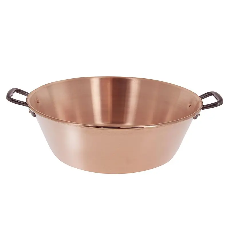 De Buyer French-Made Solid Copper Jam Pan – 12.7-Quart With Cast Iron Handles 1