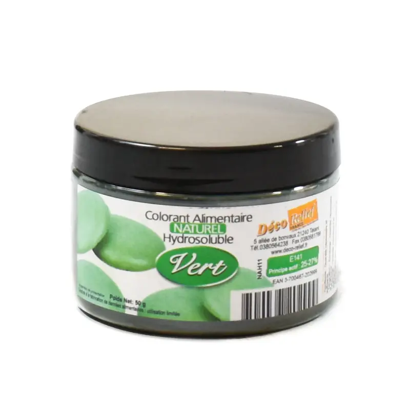Deco Relief Natural Green Food Colour – Plant-Based, 50G 1