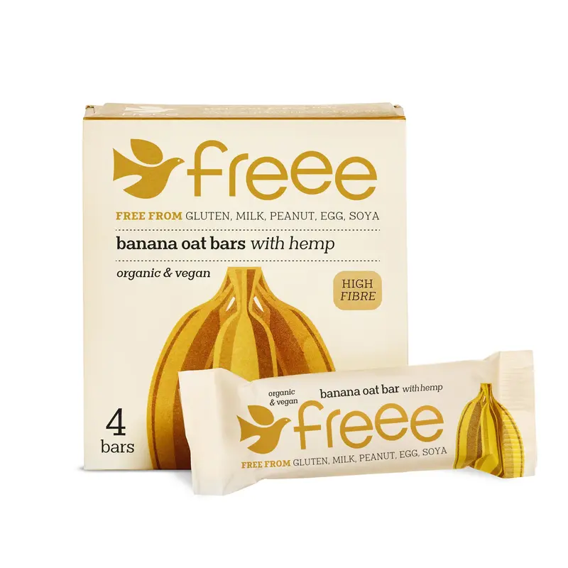 Doves Farm Banana & Hemp Oat Bars – 4-Pack Of 7 Individual Bars 1