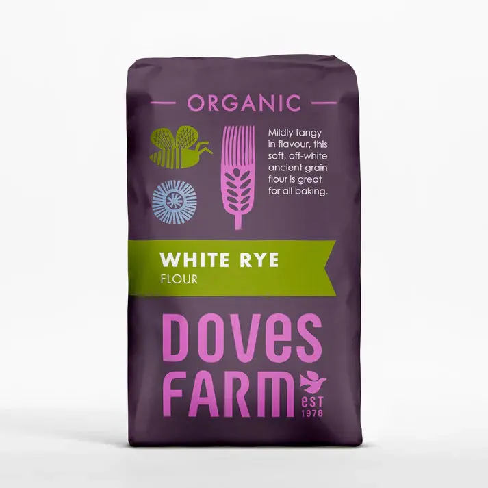 Doves Farm Organic White Rye Flour – 5 × 1Kg Bag Set 1