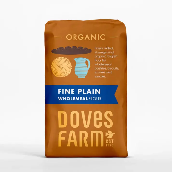 Doves Farm Organic Wholemeal Plain Flour – 5 X 1Kg Packages 1