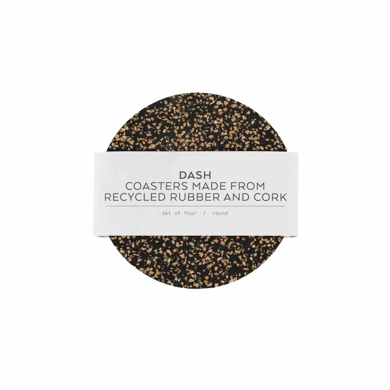 Eco-Friendly Dash Recycled Round Coasters (Set Of 4), 9Cm 1