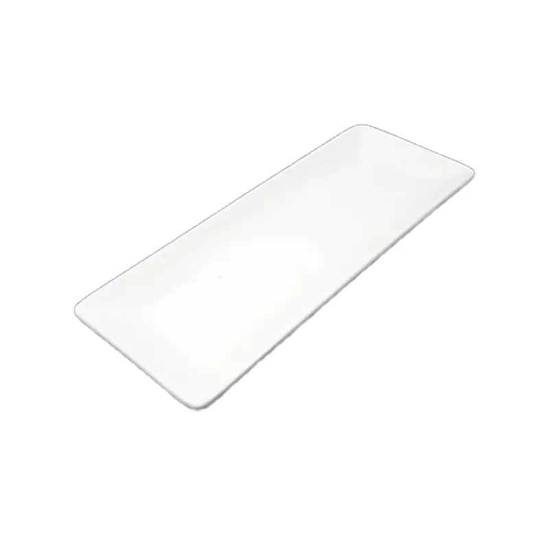 Elegant White Porcelain Rectangular Sushi Serving Platter (26 Cm) 1