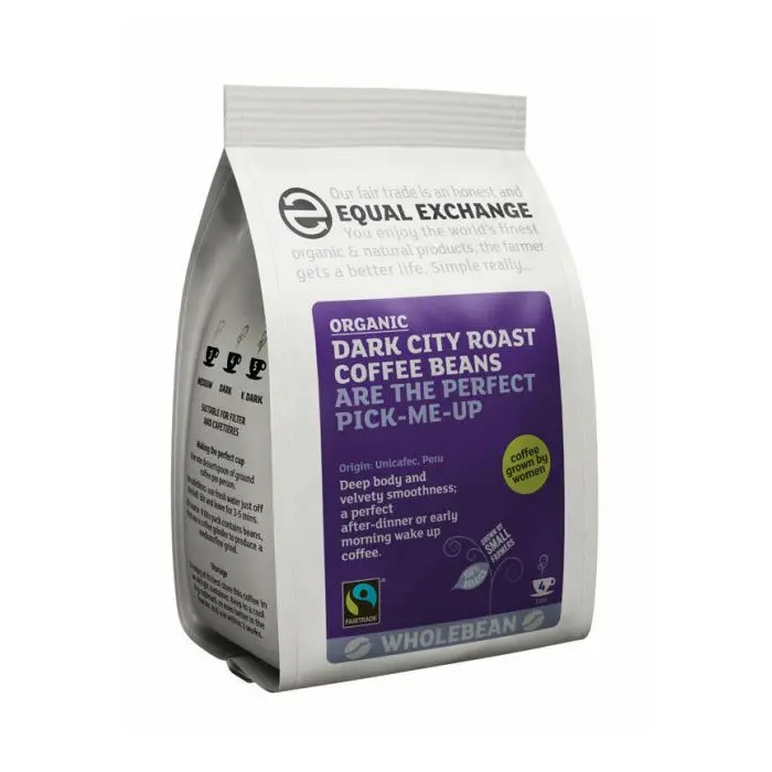 Equal Exchange Dark Roast Whole Bean Coffee – 8-Pack (200G Each) 1