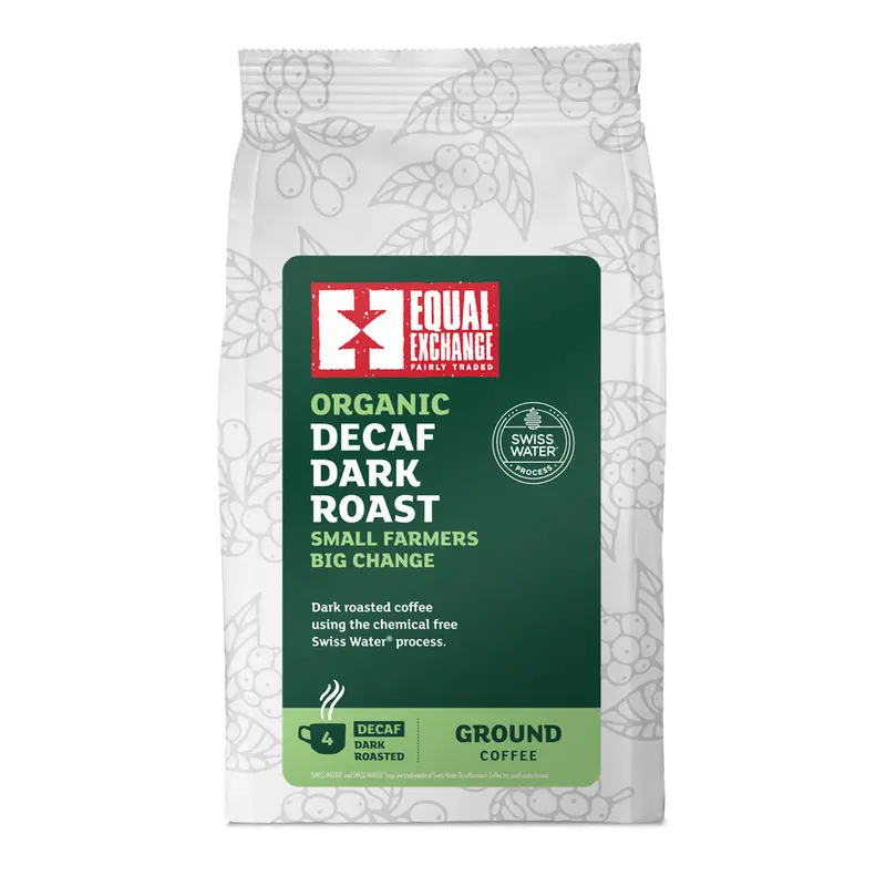Equal Exchange Decaf Dark Roast Ground Coffee – 8-Pack (200G Each) 1