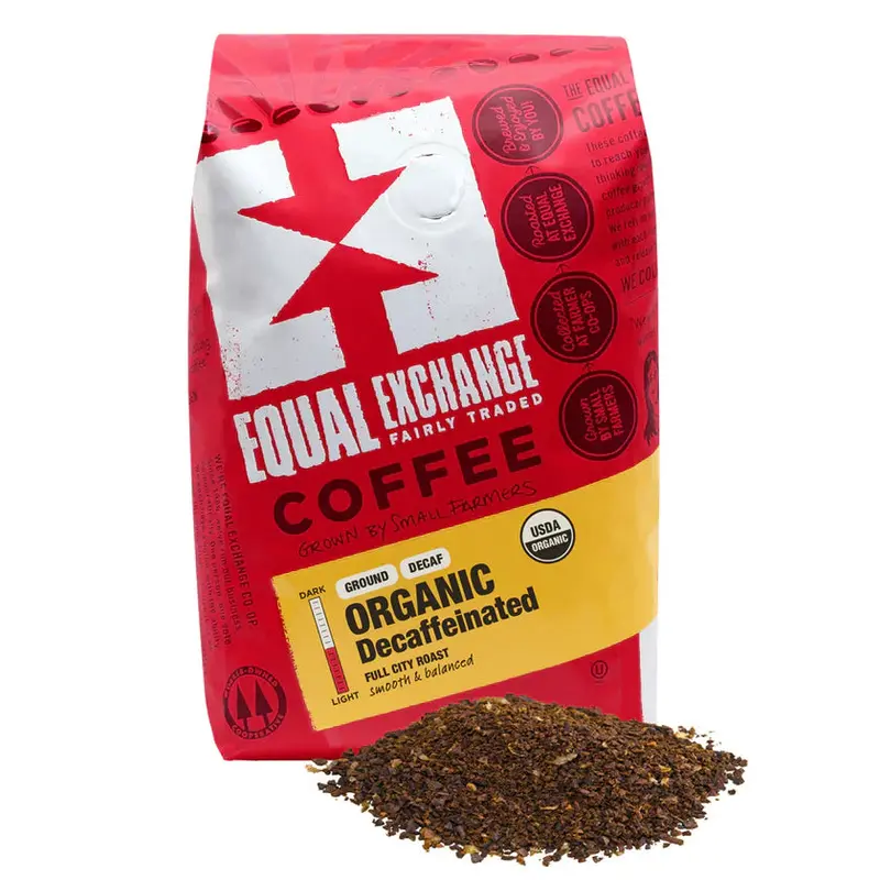 Equal Exchange Decaffeinated Ground Coffee – 8 Bags × 200G 1
