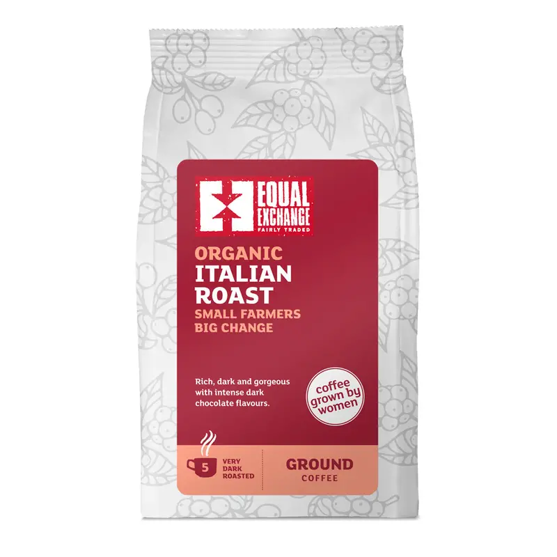 Equal Exchange Italian-Style Dark Roast Ground Coffee – 8-Pack (200G Each) 1