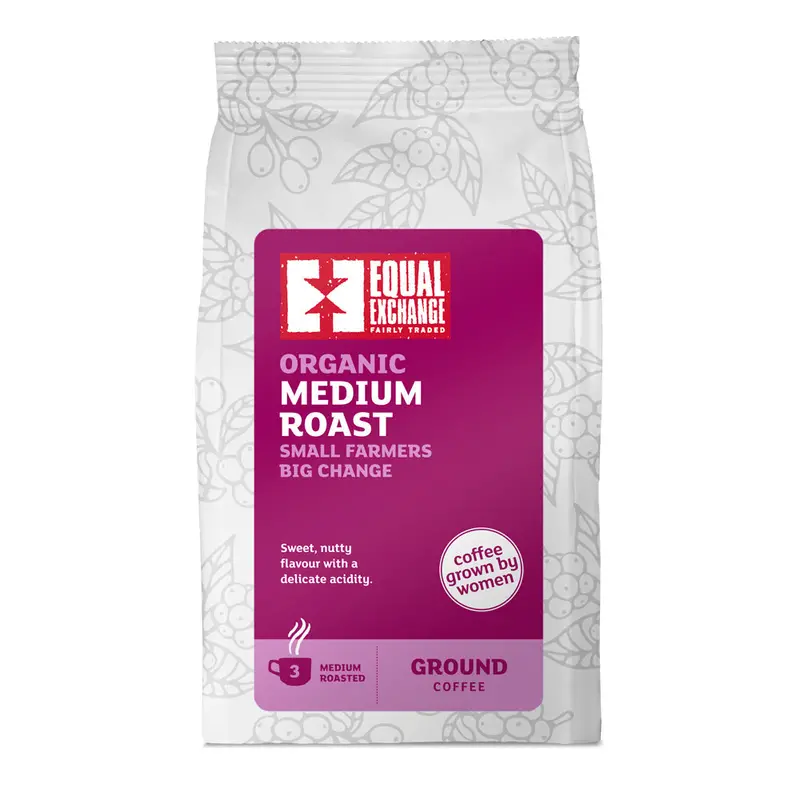 Equal Exchange Medium Roast Ground Coffee – 8 Bags × 200G 1