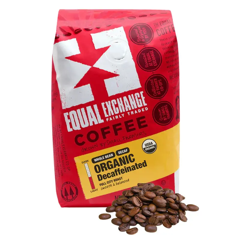 Equal Exchange Organic Decaf Whole Bean Coffee – 8-Pack (227G Each) 1
