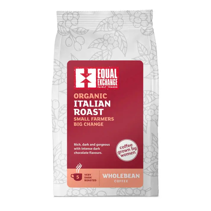 Equal Exchange Organic Italian Roast Whole Bean Coffee – 8 × 227G Bags 1