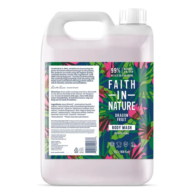 Faith In Nature Dragon Fruit Body Wash – 5L Vibrant, Vegan Cleanser 1