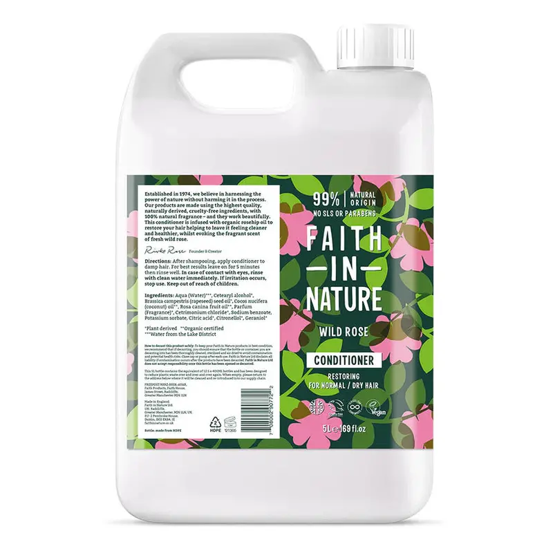 Faith In Nature Wild Rose Conditioner – 5L Fragrant, Softening Hair Care 1