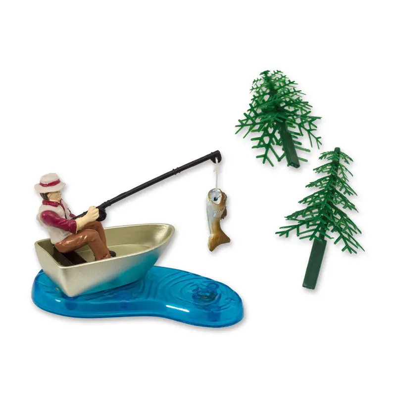 Fisherman Cake Topper With Animated Fish Detail 1