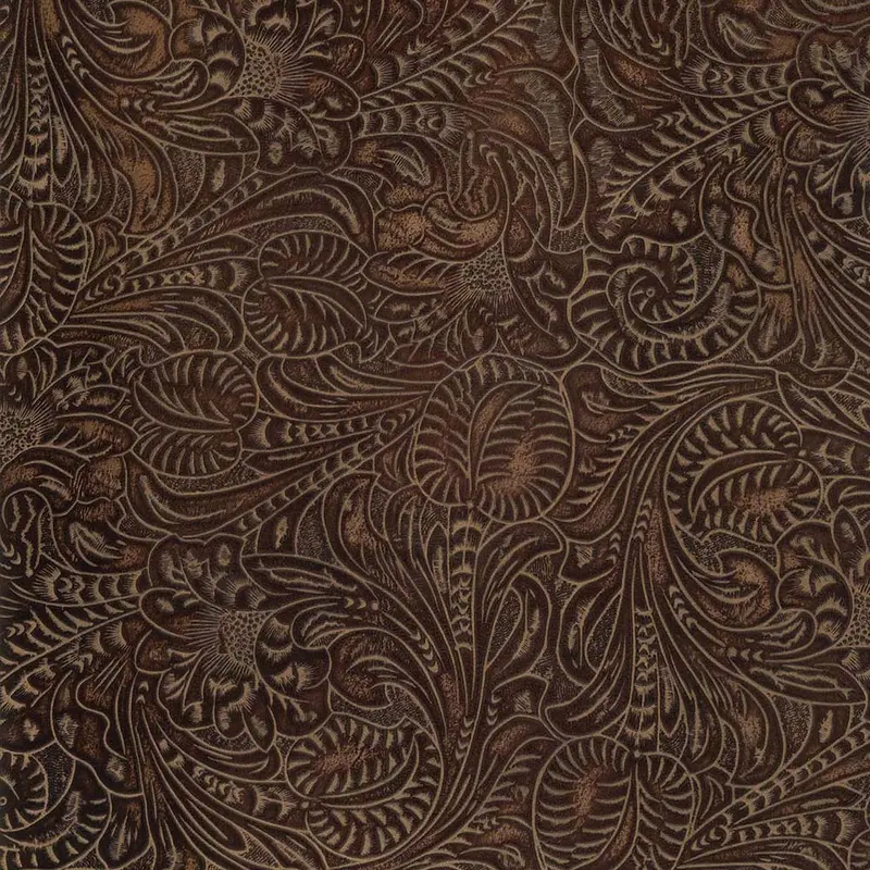Floral Cattail Textured Leather 1