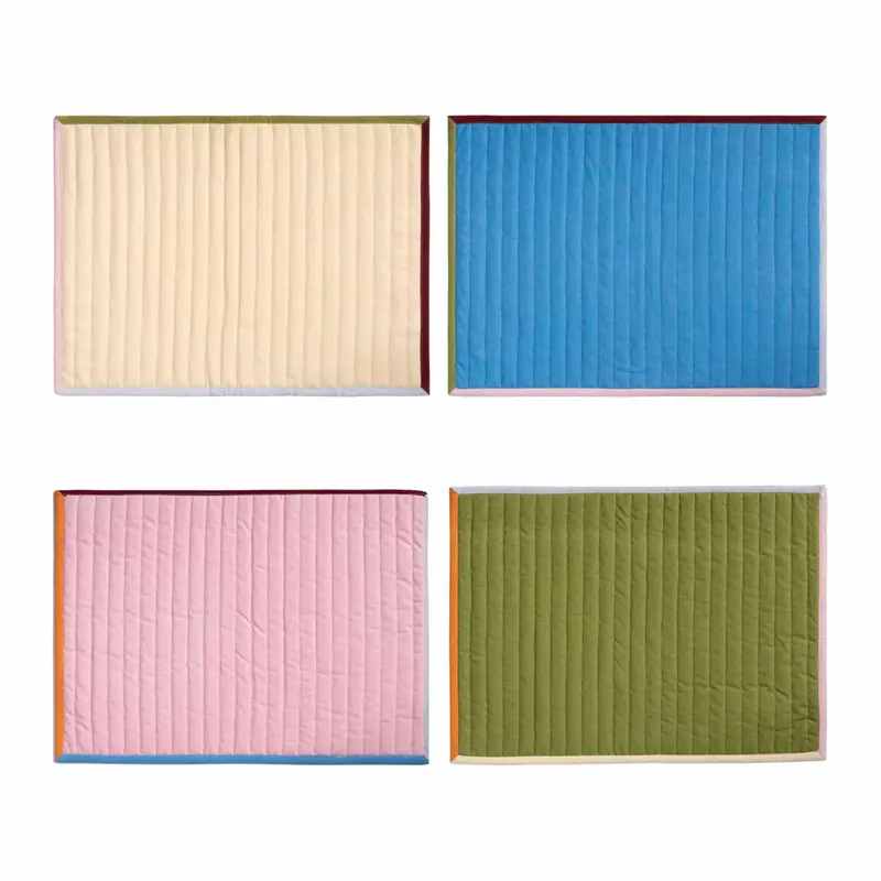 Four-Piece Colourblock Placemat Set – 45Cm Square Design 1