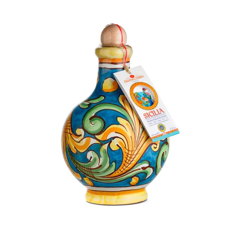 Frantoi Cutrera Pgi Sicilian Extra Virgin Olive Oil – 500Ml In Handcrafted Ceramic Bottle 1