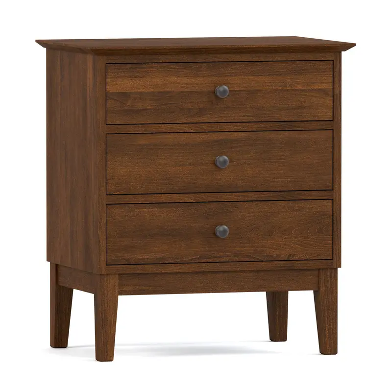 Gable Road Three-Drawer Nightstand With Solid Wood Construction 1