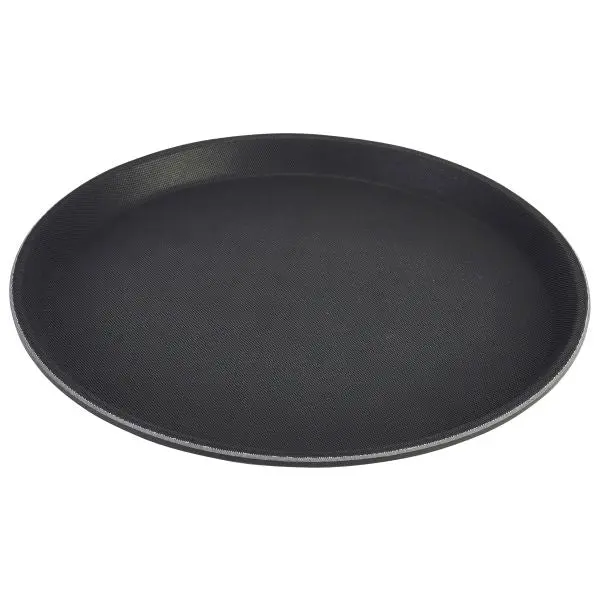 Gengrip Fibreglass Round Tray – 14" Black, Single Unit 1