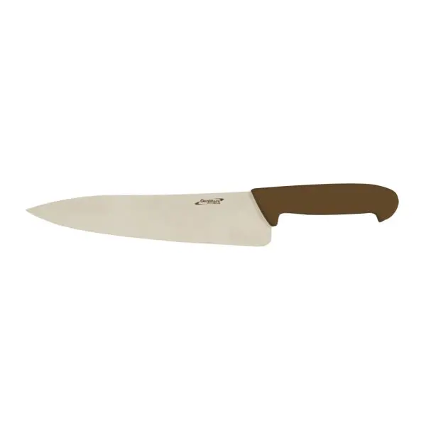 Genware 10-Inch Chef Knife – Brown Handle, Balanced Weight 1