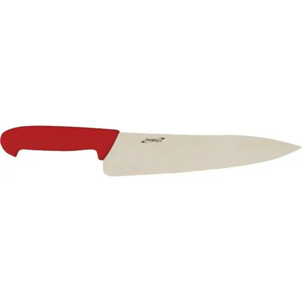 Genware 10-Inch Chef Knife – Red Handle, Durable Forged Steel 1