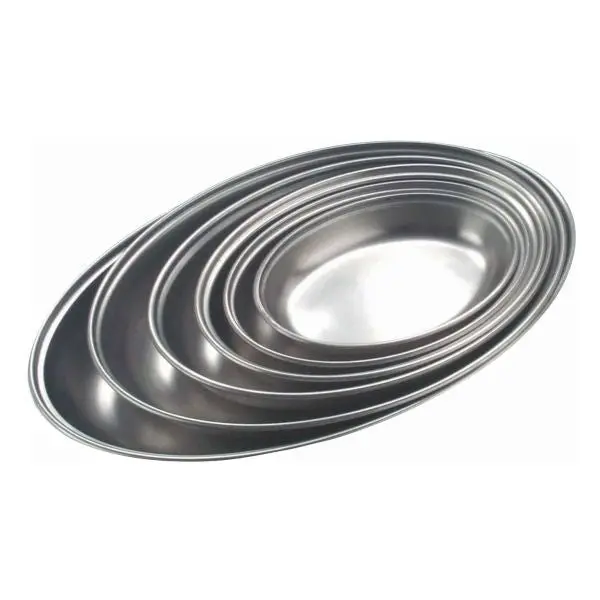 Genware 22.5Cm (9-Inch) Stainless Steel Oval Vegetable Dish – Elegant Serving Platter 1
