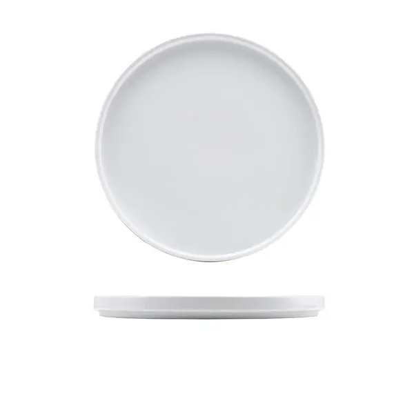Genware 25Cm Low-Profile Porcelain Presentation Plate (6-Pack) 1