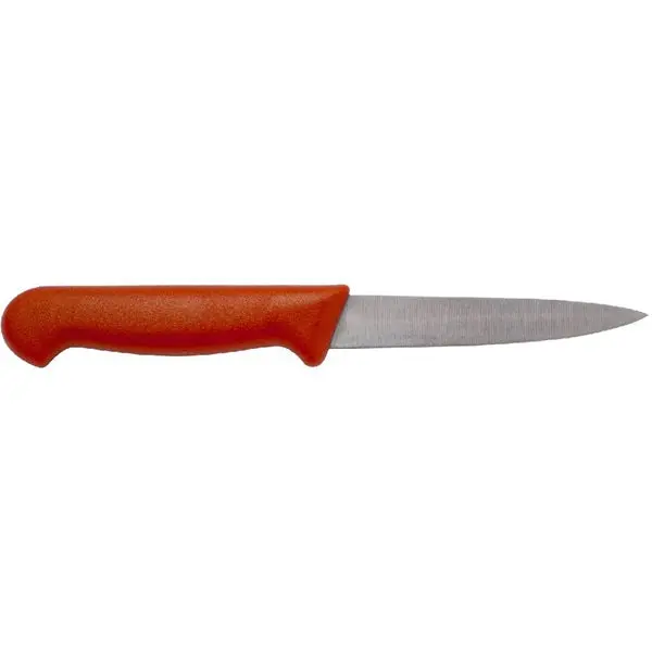 Genware 4-Inch Vegetable Knife – Red Handle 1