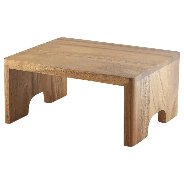 Genware Acacia Wood Gn 1/2 Buffet Display Riser – 15 Cm Tall – Individual 1