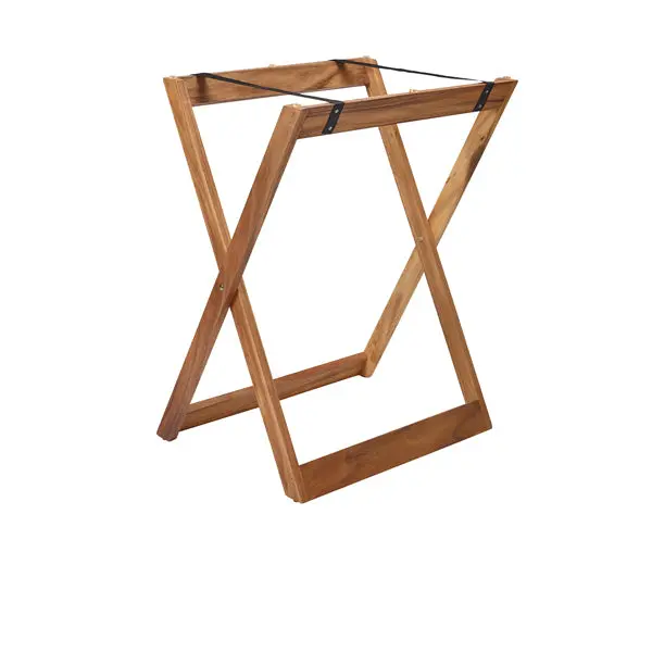 Genware Acacia Wood Serving Tray Stand – Natural Grain Finish 1