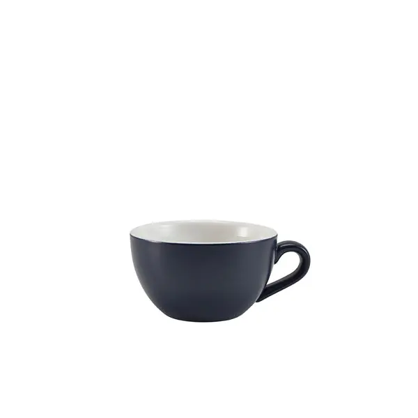 Genware Blue Matte Porcelain Bowl-Style Cup – 17.5Cl / 6Oz (Pack Of 6) 1